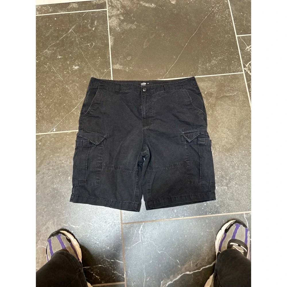 Old Navy Mens Black Ripstop Cargo Shorts Size 36 Utility Multi Pocket Casual